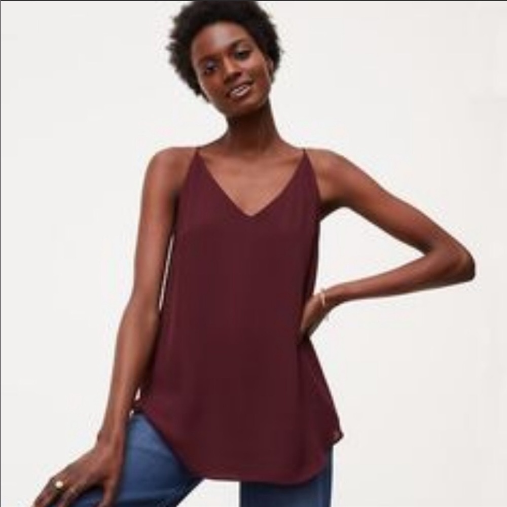 LOFT Strappy cami in Oxblood